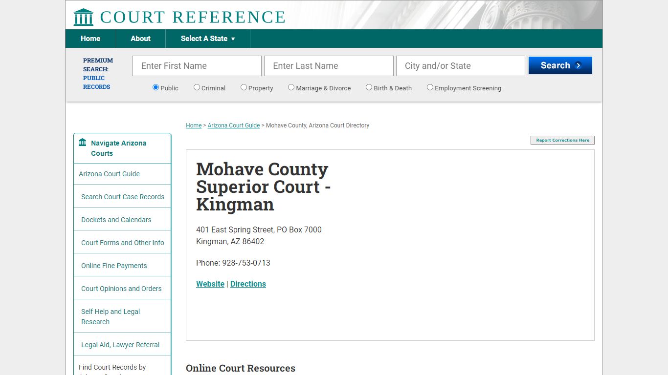 Mohave County Superior Court - Kingman - CourtReference.com