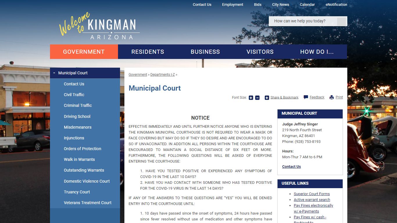 Municipal Court | City of Kingman, AZ